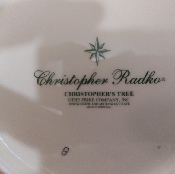 Vintage Christopher Radko " Christopher's tree" salad plates. 8".  14 plates! - Picture 4 of 6
